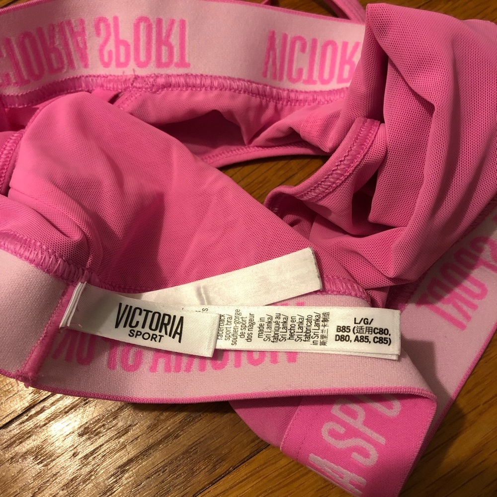 Victoria's Secret Pink Sport Bra Large The Player Racerback Wireless - Picture 4 of 4